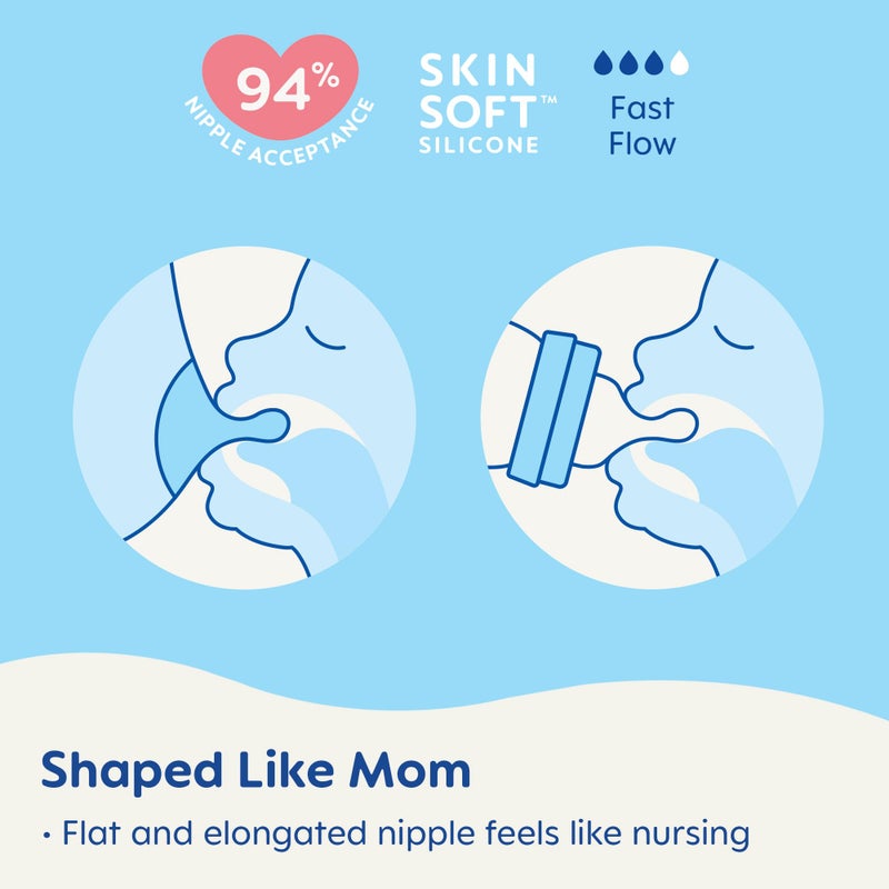 MAM Easy Active Baby Bottles 11 oz with Bonus Nipple, Fast Flow Skinsoft Silicone Nipple with Wide Neck Ergonomic Design, Easy to Hold, BPA-Free Bottles with Leak-Proof Caps for 4+ Months Baby, Boy - Image 4