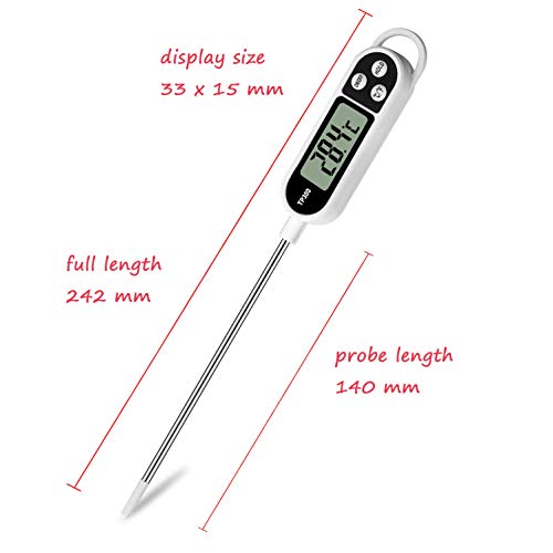 NANGOALA Digital Meat Food Thermometer for Cooking Kitchen BBQ, Probe Instant Read Thermometer with Long Probe for Candy Candle Milk Yogurt Deep Fry Roast Baking Temperature - Image 2