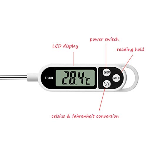 NANGOALA Digital Meat Food Thermometer for Cooking Kitchen BBQ, Probe Instant Read Thermometer with Long Probe for Candy Candle Milk Yogurt Deep Fry Roast Baking Temperature - Image 3