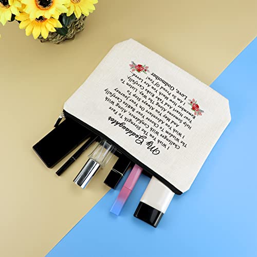 Mikela Goddaughter Gift from Godmother Cosmetic Bag Inspirational Gift for Goddaughter Confirmation Gift Christian Baptism Gift Makeup Bag Christmas Birthday Graduation Gift for Goddaughter Travel Pouch - Image 4