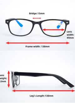 LANLANG LANLANG 3-Pack Blue Light Blocking Reading Glasses for Women Men Spring Hinge Anti Eyestrain including 0.0-4.0 diopters Black L-L001  - Image 2