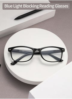 LANLANG LANLANG 3-Pack Blue Light Blocking Reading Glasses for Women Men Spring Hinge Anti Eyestrain including 0.0-4.0 diopters Black L-L001  - Image 3