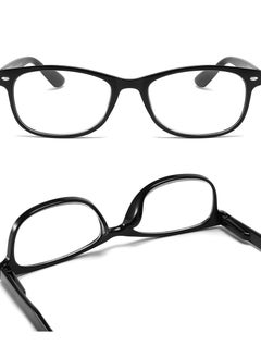 LANLANG LANLANG 3-Pack Blue Light Blocking Reading Glasses for Women Men Spring Hinge Anti Eyestrain including 0.0-4.0 diopters Black L-L001  - Image 5