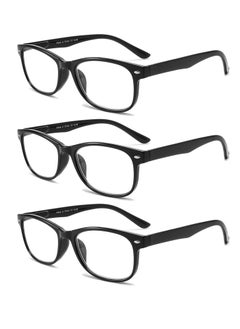 LANLANG LANLANG 3-Pack Blue Light Blocking Reading Glasses for Women Men Spring Hinge Anti Eyestrain including 0.0-4.0 diopters Black L-L001  - Image 1
