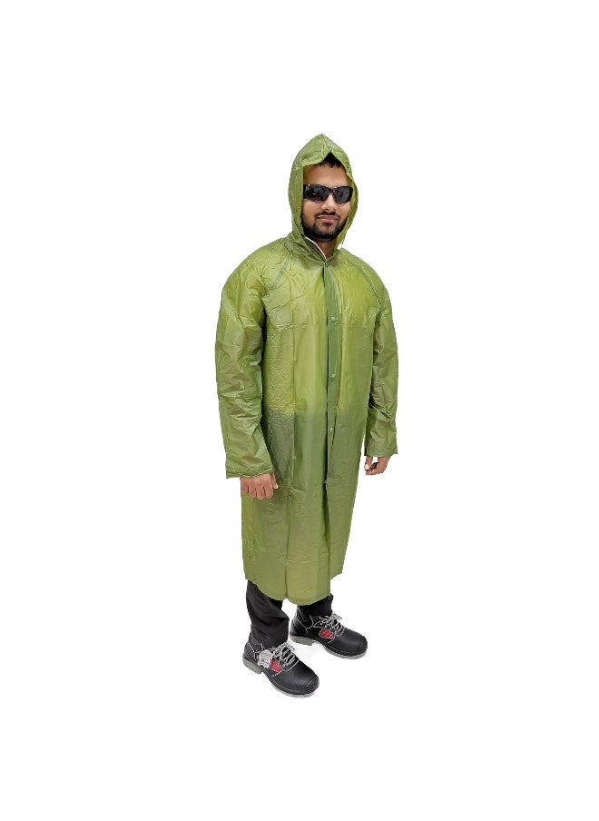 Workman - PVC YM 04 Green Rain Coat for Men & Women  | PVC Raincoat for Heavy-Duty Protection |  Waterproof & Windproof Rainwear | Pack of 2 - Image 1