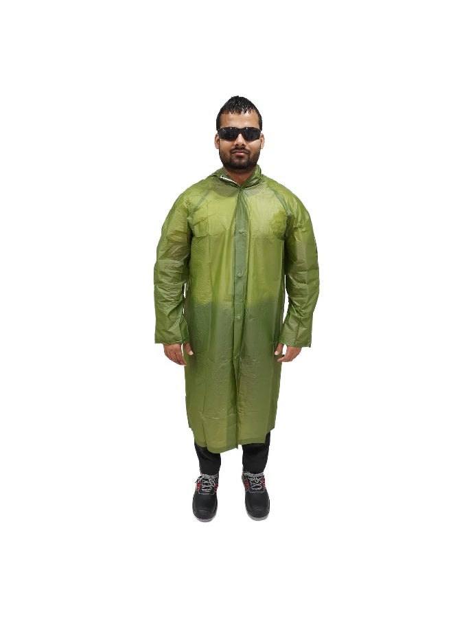 Workman - PVC YM 04 Green Rain Coat for Men & Women  | PVC Raincoat for Heavy-Duty Protection |  Waterproof & Windproof Rainwear | Pack of 2 - Image 1