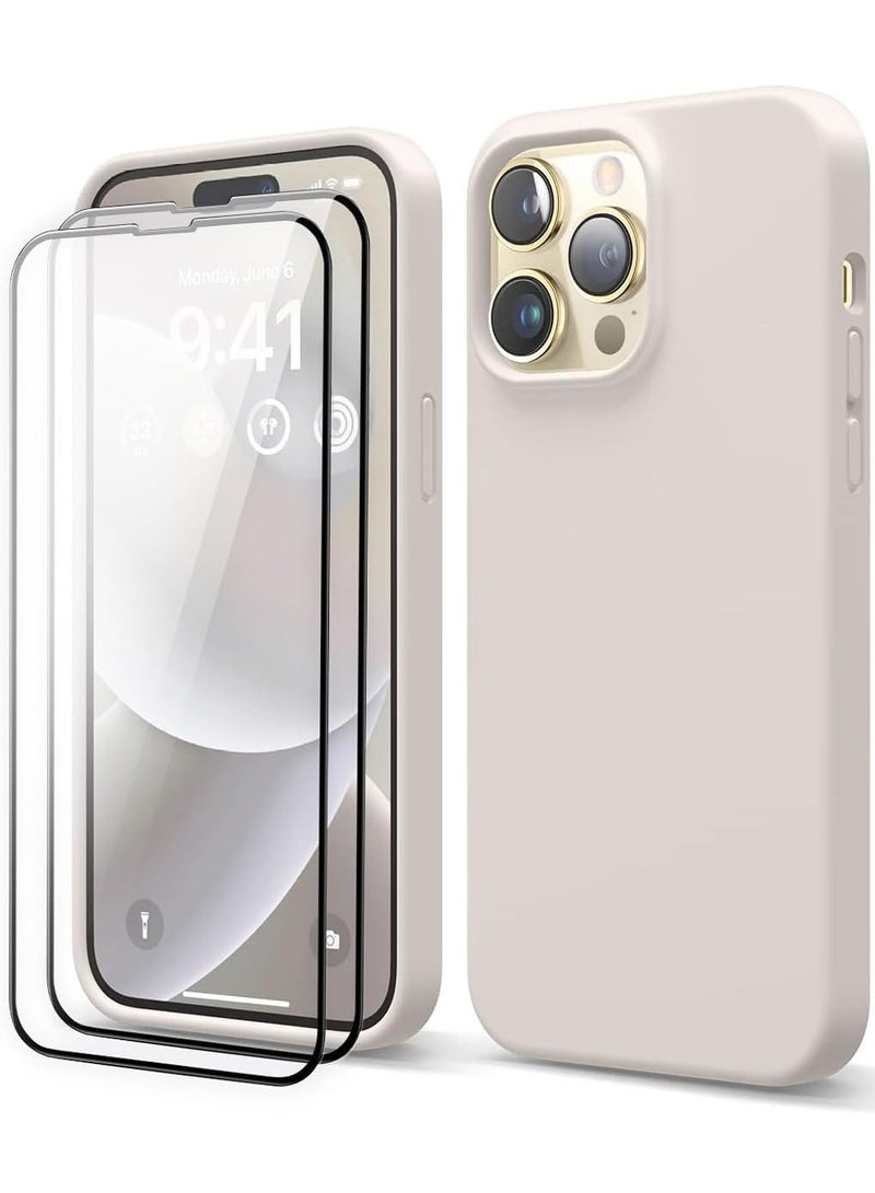 ELTRAZONE [3 in 1] for iPhone 15 Plus Case with 9H Tempered Glass Screen Protector, Premium Liquid Silicone Shockproof Protective Case,Slim Phone Cover for iPhone 15 Plus (2023) (iphone 15 Plus, White) - Image 1