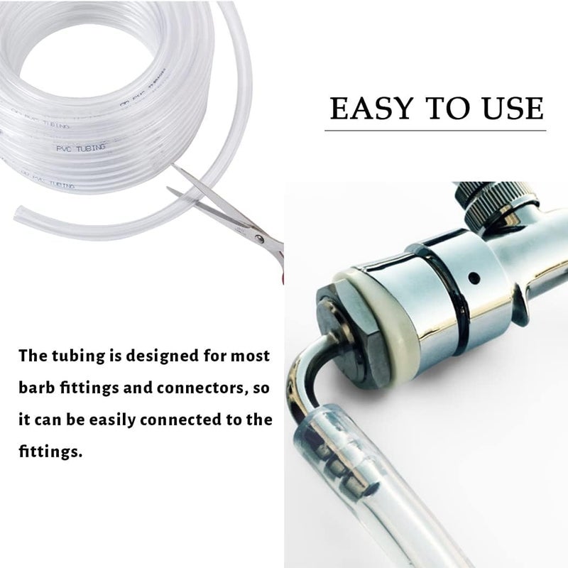 DAVCO 3/16" ID x 50ft Clear Vinyl Tubing, Low Pressure Flexible PVC Tubing, Heavy Duty UV Chemical Resistant Lightweight Plastic Vinyl Hose, BPA Free and Non Toxic - Image 4