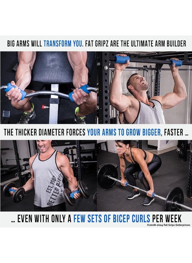 Fat Gripz Pro - The Simple Proven Way to Get Big Biceps & Forearms Fast - At Home Or In The Gym (2.25” Outer Diameter)