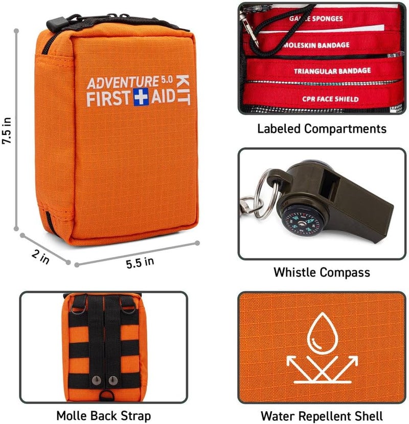 BrightCare Adventure 50 First Aid Kit Water Repellant Shell  First Aid Kit for Camping Hiking Outdoor Sports Adventure Travel Biking  130 Piece Adventure Essentials Kit - Image 4