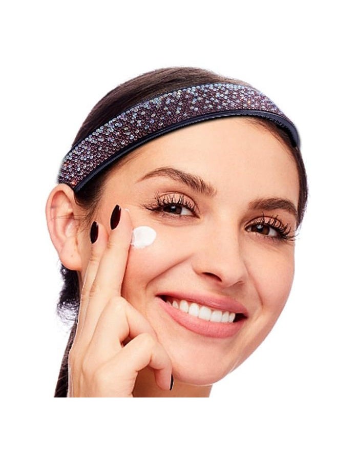 Cutewing Rhinestone Headbands for Women Fashion Tie Dye Headband Sparkly Crystal Hairbands with Teeth Non Slip Hair Hoop Glitter Decorative Hair Accessories for Ladies Girls with 4PCS - Image 5