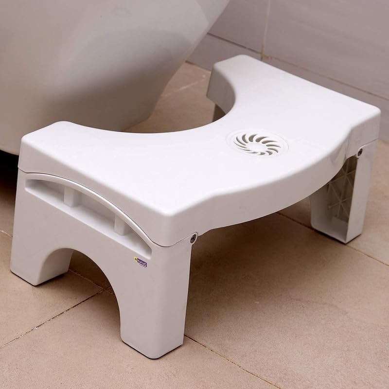 HOUSE OF HUB HOUSE OF HUB Plastic Comfortable Squat Stool for Western Toilet Portable Sturdy Foot Step AntiSlip with Air Freshener Slot 1pcs  - Image 4
