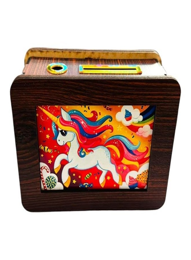 Gold Max Money Saving Piggy Bank 10,000 Rupees | Wooden Piggy Bank with Easy Tracking of Savings - Image 2