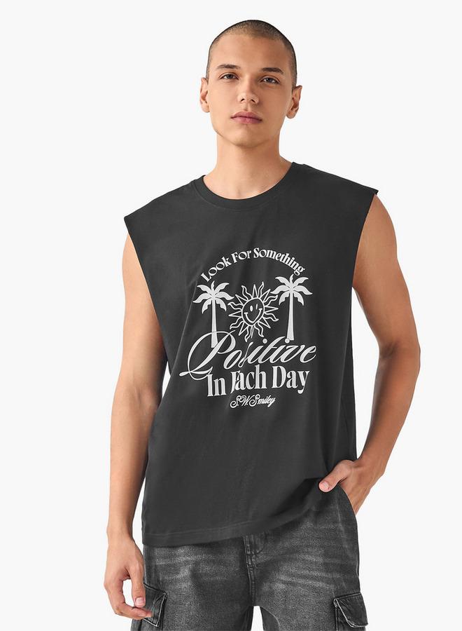 SP Characters Graphic Print Sleeveless Vest - Image 1