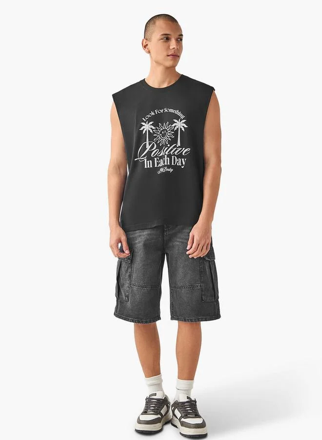 SP Characters Graphic Print Sleeveless Vest