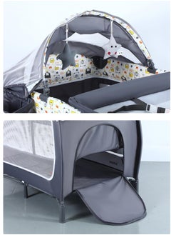 Beauenty Baby Bassinet Bedside Crib With Diaper Table,Portable Travel Crib Playpen For Newborn Toddlers With Wheels  - Image 2