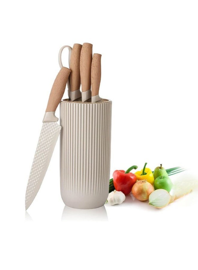 طقم سكاكين عالي الجودة مع حامل أنيق، حاد ودائم، لتنظيم مثالي وأداء متميز في المطبخ. - Image 2