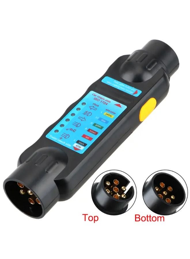 Black 7 Pin Trailer Tester 12V Towing Light Wiring Diagnostic Tool Socket Signal Detector - Image 4