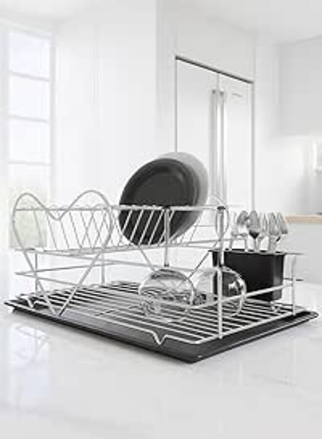 Dish Drainer 2-Tiers - SUNTEL - Made In Turkey (SS white)