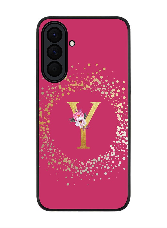 Stylizedd For Samsung Galaxy A37 Case,Slim fit Camera Protection, Shockproof Thin Phone cover  - Custom Monogram Floral - Y ( Deep Pink ) - Image 1