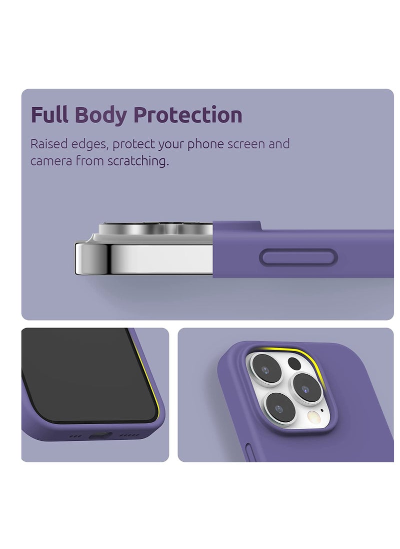 Generic (4 in 1 iPhone 14 Pro MAX Case (6.7 inch 2022), Compatible with MagSafe, with 2 Screen Protector + 1 Camera Protector, Silicone Case for iPhone 14 Pro MAX (Purple)  - Image 3