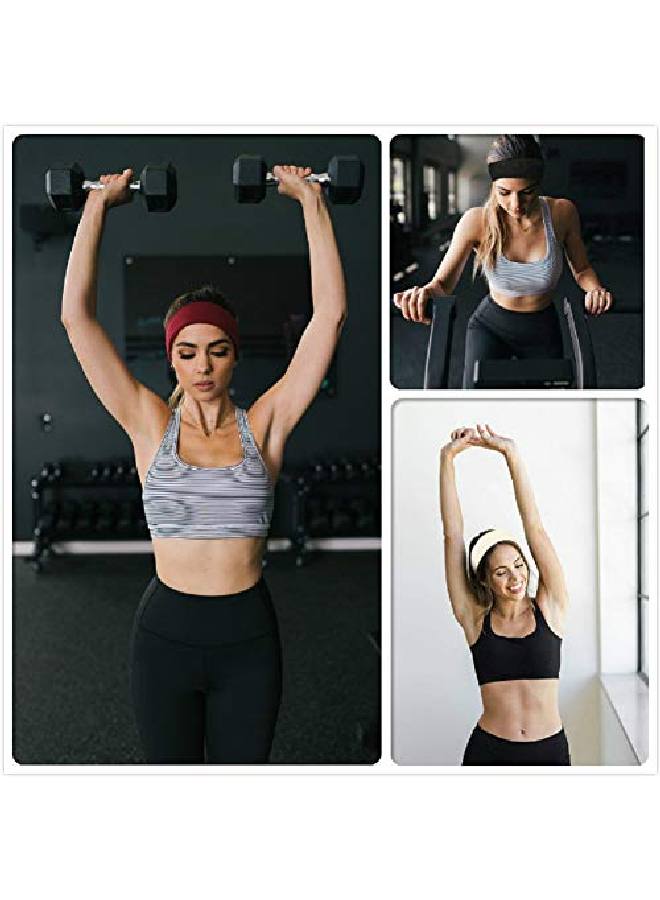 Huachi أربطة رأس نسائية لتمارين اليوغا والرياضة - أربطة شعر نسائية لامتصاص العرق، غير قابلة للانزلاق، إكسسوارات شعر صيفية - Image 4