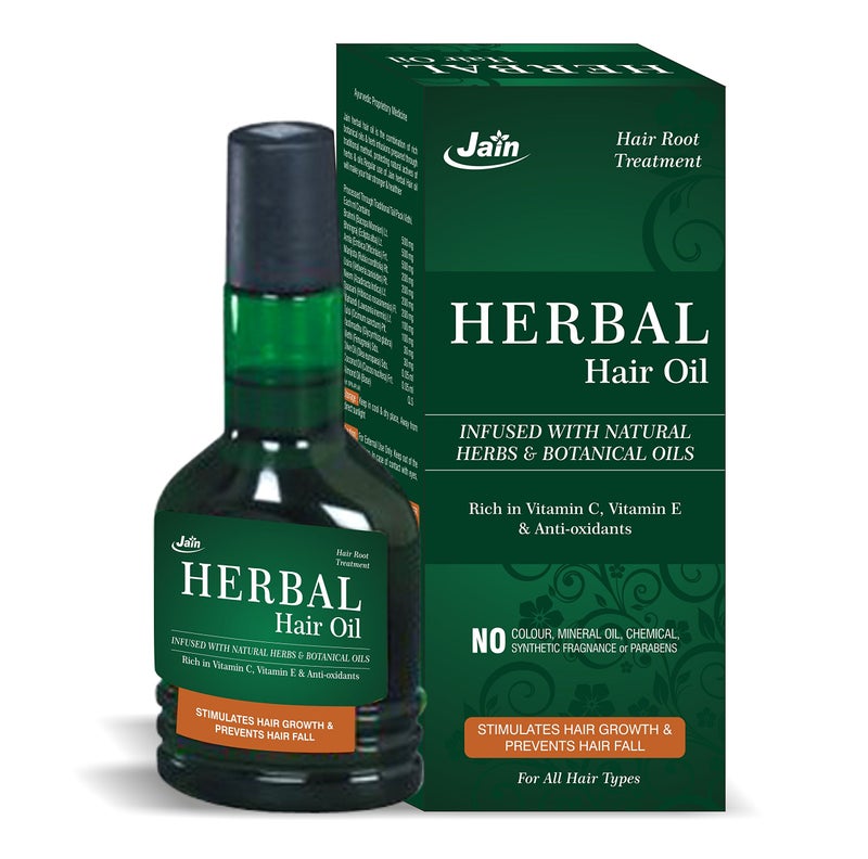Jain Natural Herbs and Botanical Oil Infused Herbal Hair Oil - 120 ml (Pack of 2) - Image 2
