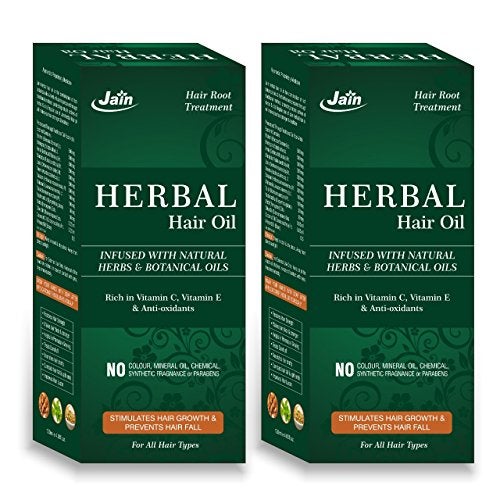 Jain Natural Herbs and Botanical Oil Infused Herbal Hair Oil - 120 ml (Pack of 2) - Image 1