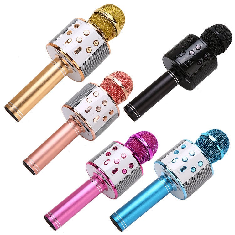 Ws858L Mobile Phone Microphone Wireless Bluetooth With Light Karaoke Mobile Phone Microphone Bluetooth Audio Karaoke Bao - Image 1
