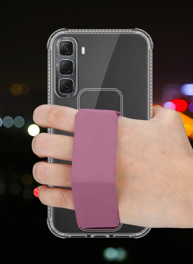 Wtech Infinix Hot 50 4G 2024 TPU Hand Grip Air Pillow Case Cover - Clear/Pink - Image 2