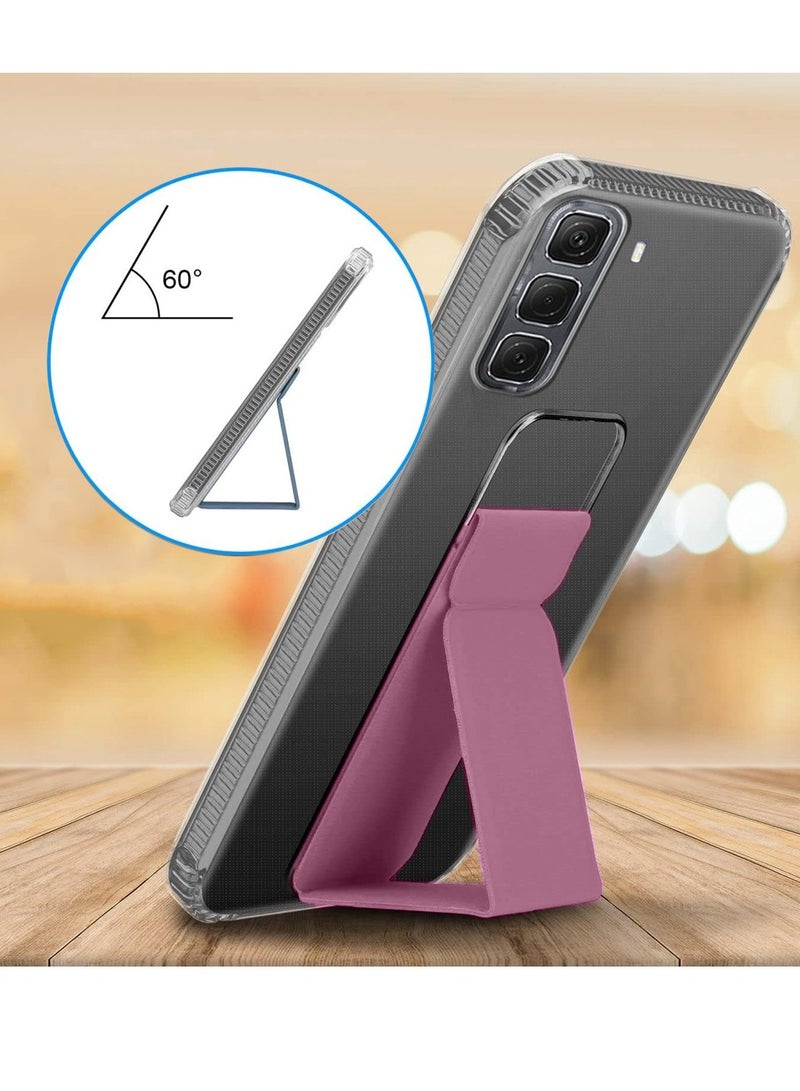 Wtech Infinix Hot 50 4G 2024 TPU Hand Grip Air Pillow Case Cover - Clear/Pink - Image 3