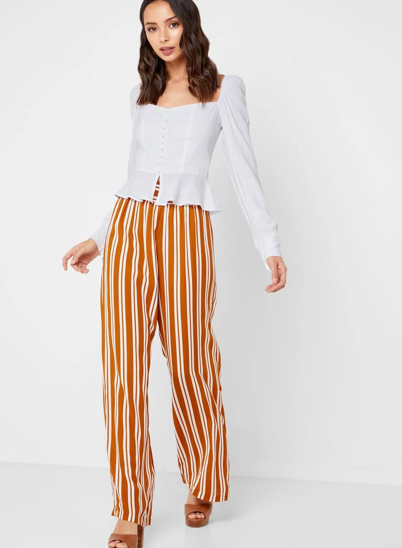 FOREVER 21 Button Detail Peplum Top
