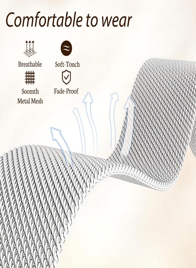 Hopply X-Shape Band Compatible with Fitbit Charge 6/Charge 5 Bands for Wmen Men, Stainless Steel Metal Mesh Milanese Loop Adjustable Strap Replacement for Fitbit Charge 6/Charge 5 (Silver) - Image 5