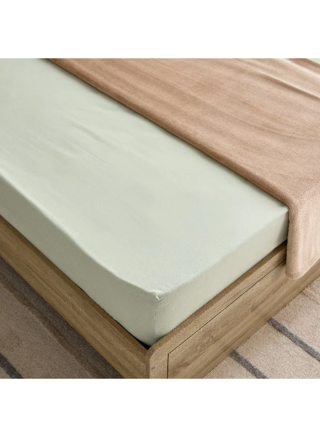 Home Box Derby Solid Microfiber Single Fitted Sheet 90 x 190 x 20 cm
