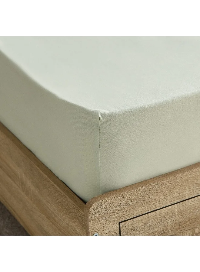 Home Box Derby Solid Microfiber Single Fitted Sheet 90 x 190 x 20 cm