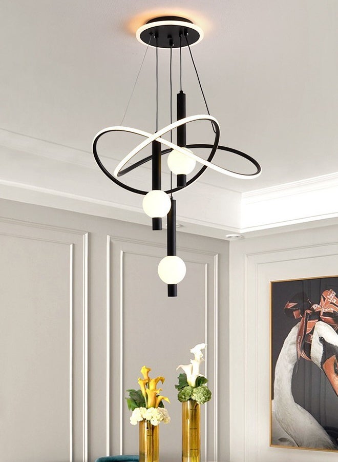 Modern Minimalist LED Pendant Light with 3-Color Changing Effect - Sleek Aluminum Design for Living Room, Bedroom, Dining Area & Entryway - Dimmable Ceiling Lamp, No Wall Switch Included, Lamps for Living Room - Image 5