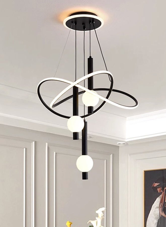Modern Minimalist LED Pendant Light with 3-Color Changing Effect - Sleek Aluminum Design for Living Room, Bedroom, Dining Area & Entryway - Dimmable Ceiling Lamp, No Wall Switch Included, Lamps for Living Room - Image 1