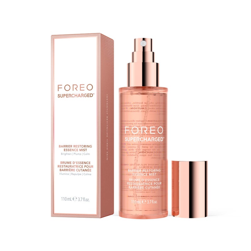 FOREO SUPERCHARGED Barrier Restoring Essence Mist, 3.7 fl oz - Collagen Boosting Spray Moisturiser - Collagen Peptides, Niacinamide, Centella Asiatica, Panthenol - Face Mist For All Skin Types - Image 1