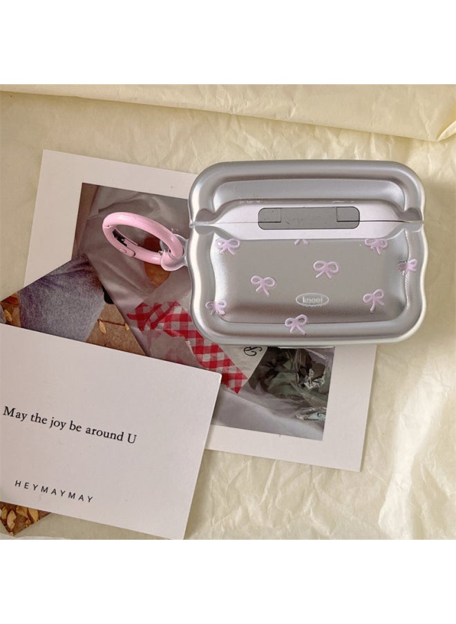 Generic - Electroplated Pink Green Bow For AirPods Pro2 For Apple Bluetooth Wireless Headset Wave 1/2/3 Generation-Color:Electroplated Pink And Green Bow Headphone Cover + Pendant-Applicable Models:Airpods 1/2 Generation - Image 1