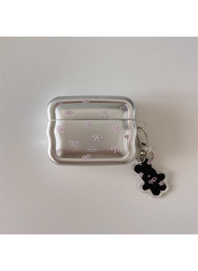 Generic - Electroplated Pink Green Bow For AirPods Pro2 For Apple Bluetooth Wireless Headset Wave 1/2/3 Generation-Color:Electroplated Pink And Green Bow Headphone Cover + Pendant-Applicable Models:Airpods 1/2 Generation - Image 1
