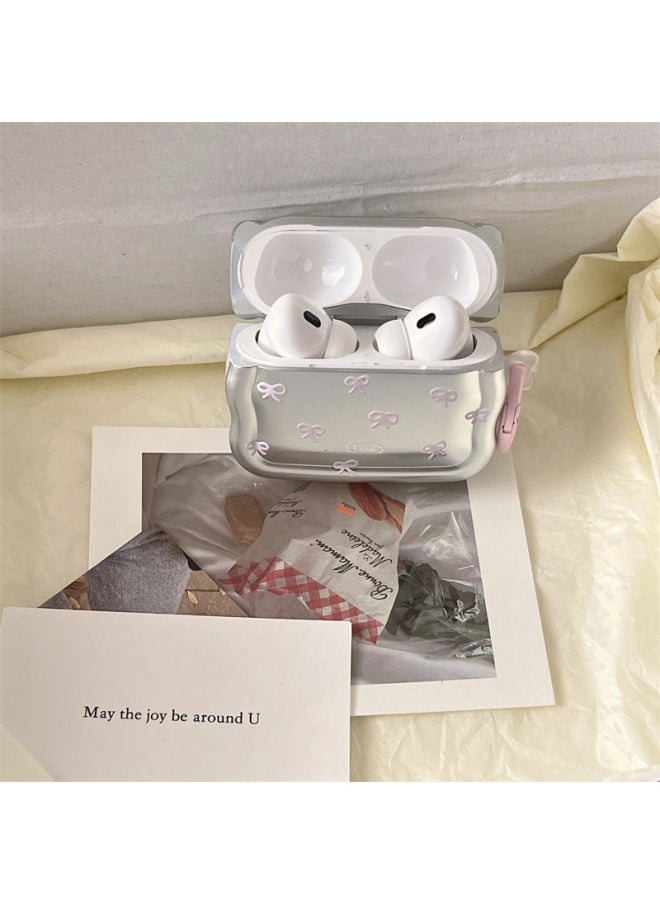 Generic - Electroplated Pink Green Bow For AirPods Pro2 For Apple Bluetooth Wireless Headset Wave 1/2/3 Generation-Color:Electroplated Pink And Green Bow Headphone Cover + Pendant-Applicable Models:Airpods 1/2 Generation - Image 1