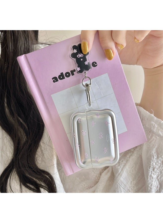 Generic - Electroplated Pink Green Bow For AirPods Pro2 For Apple Bluetooth Wireless Headset Wave 1/2/3 Generation-Color:Electroplated Pink And Green Bow Headphone Cover + Pendant-Applicable Models:Airpods 1/2 Generation - Image 1