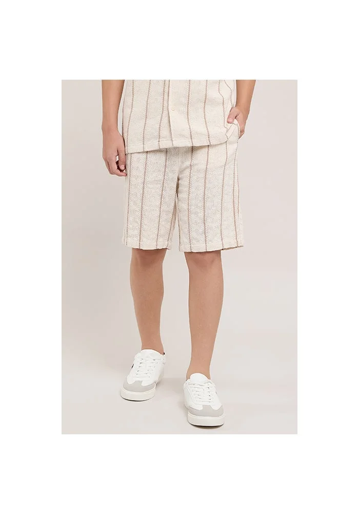 أر أند بي Striped Shorts with Drawstring Waist