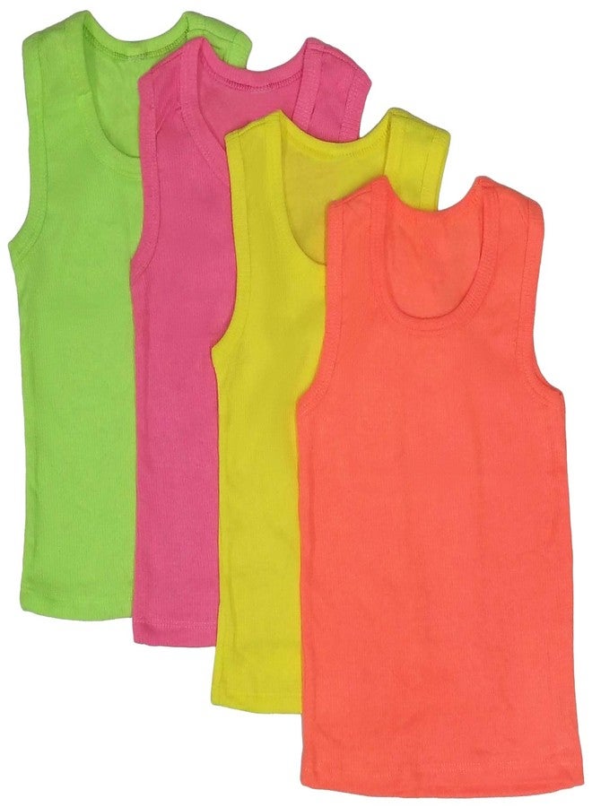 ToBeInStyle Girls' 4 Pack Ribbed Tank Tops - Neon - 3-6 Months - Image 2