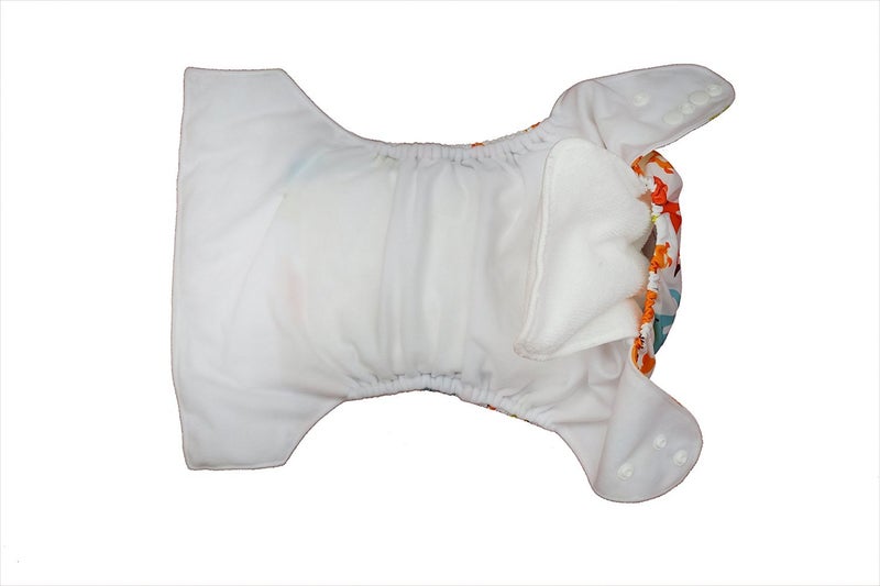 Mummamia Baby Reusable Pocket Cloth Diaper with 2 Microfiber 4Layer Nappy Inserts - Blue House - Image 4