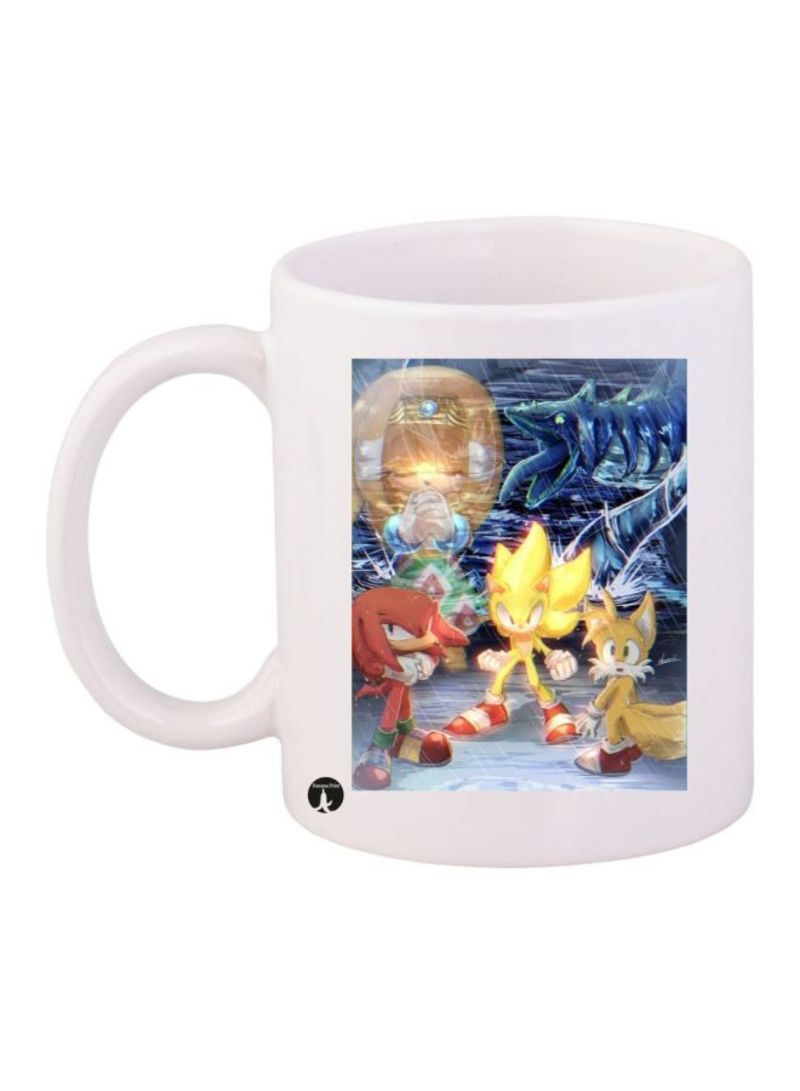RKN Sonic Video Game Printed Mug White/Yellow/Orange Standard Size