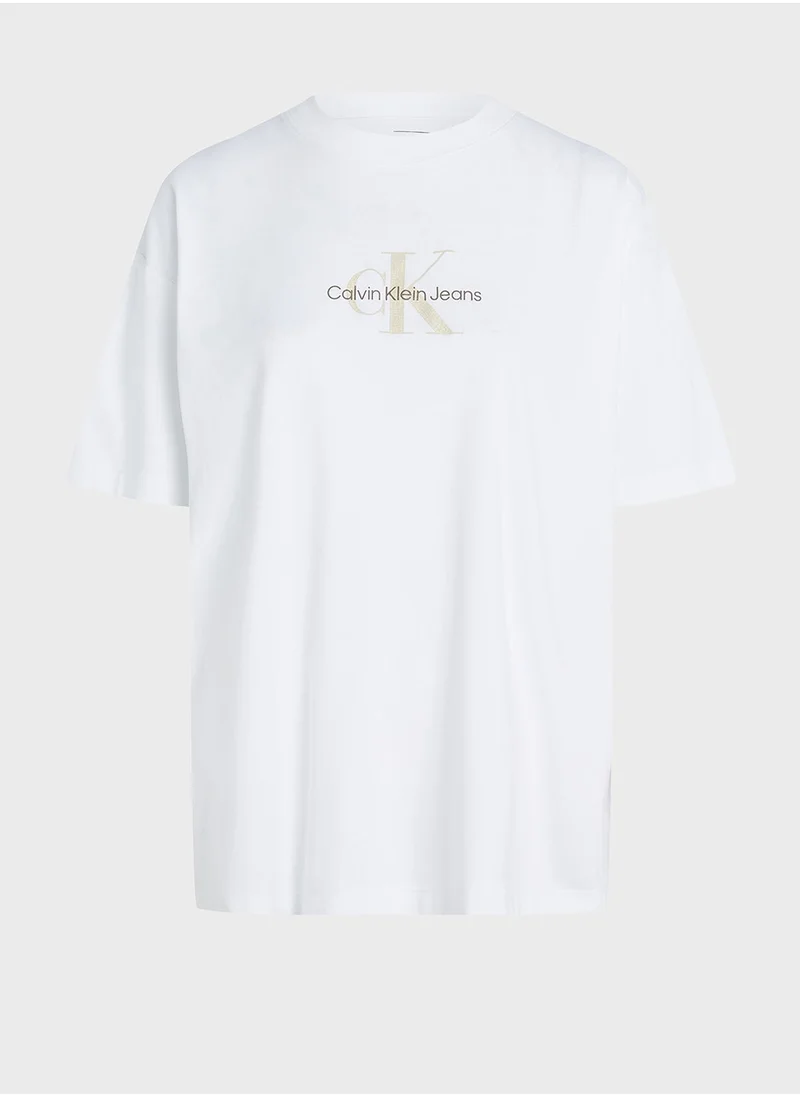 Calvin Klein Jeans Textured Monologo Boyfriend Tee