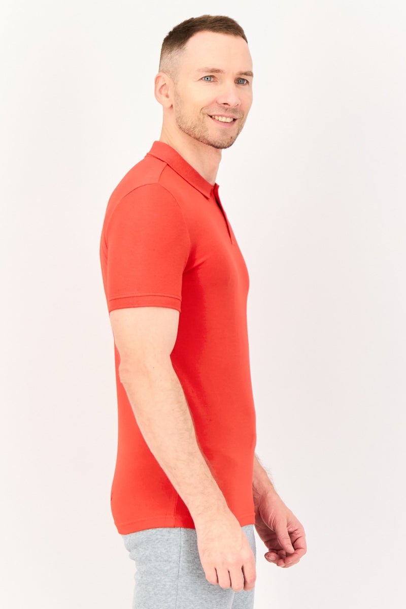 PUMA Men Slim Fit Embroidered Logo Short Sleeve Outdoor Polo Shirt, Red - Image 3