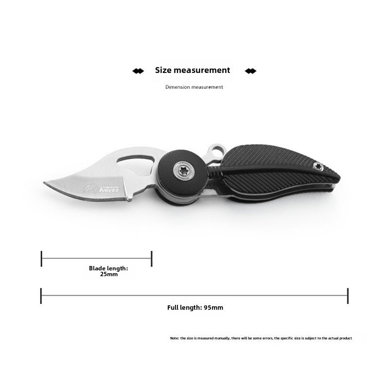 Mini Folding Knife: Durable Material - Multi-functional Design Creative Feather Detail for Everyday Carry, Indoor Outdoor Use and Girls - Image 1