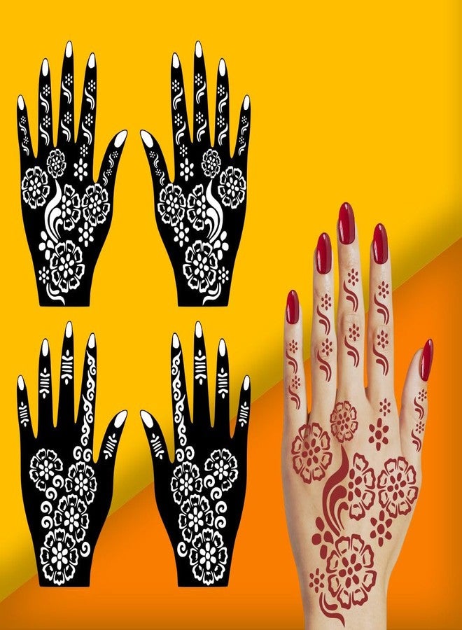 VANVATI Vibrant Combo Mehndi Stencil Stickers for Traditional Beauty for Girls and Women Palm, and Finger Design Sticker Pack of 2 - Image 2
